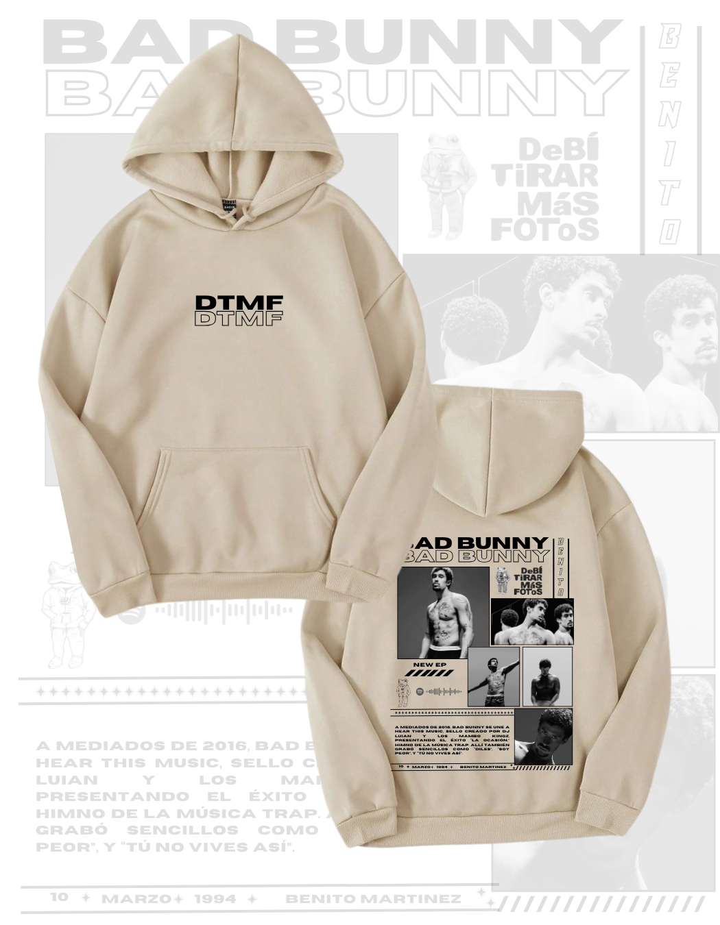 Poleron Personalizado Bad bunny - Mztienda