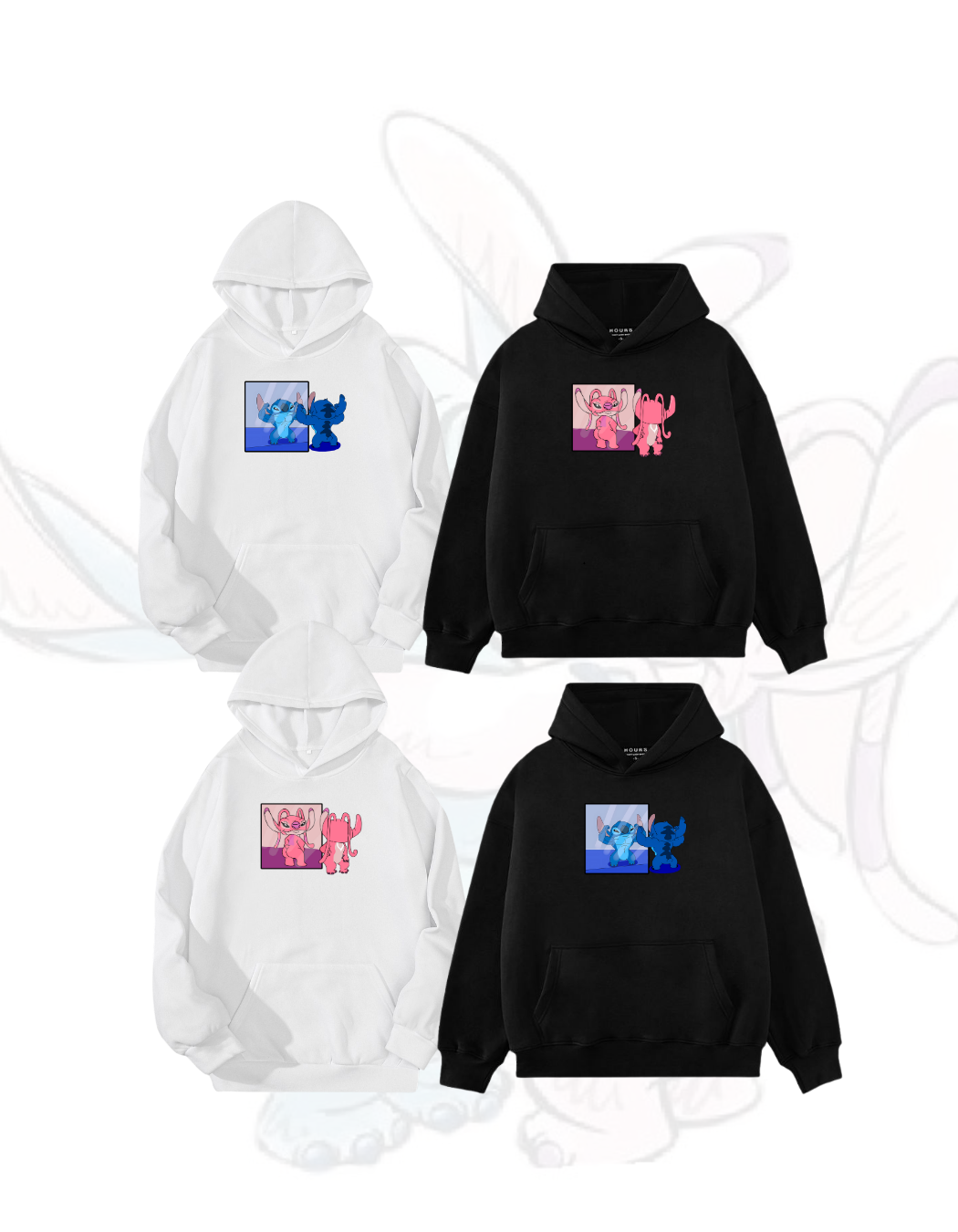 Polerones personalizados de pareja Stich gym - Mztienda