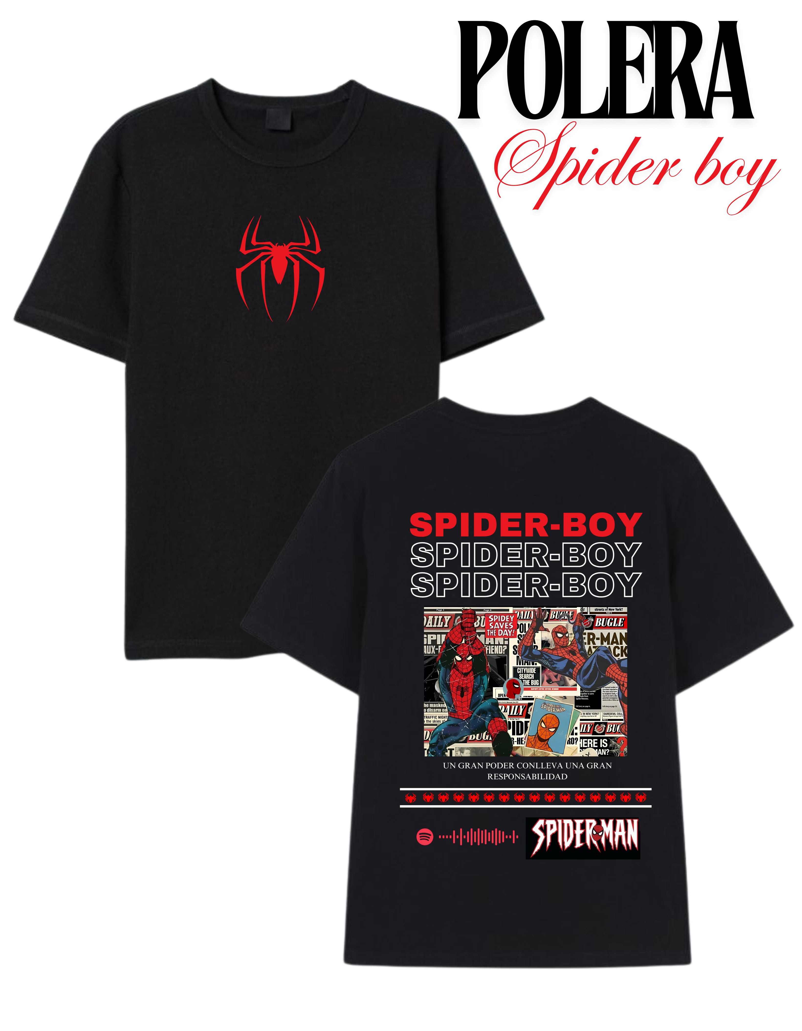 Polera Personalizada Spider Boy - Mztienda